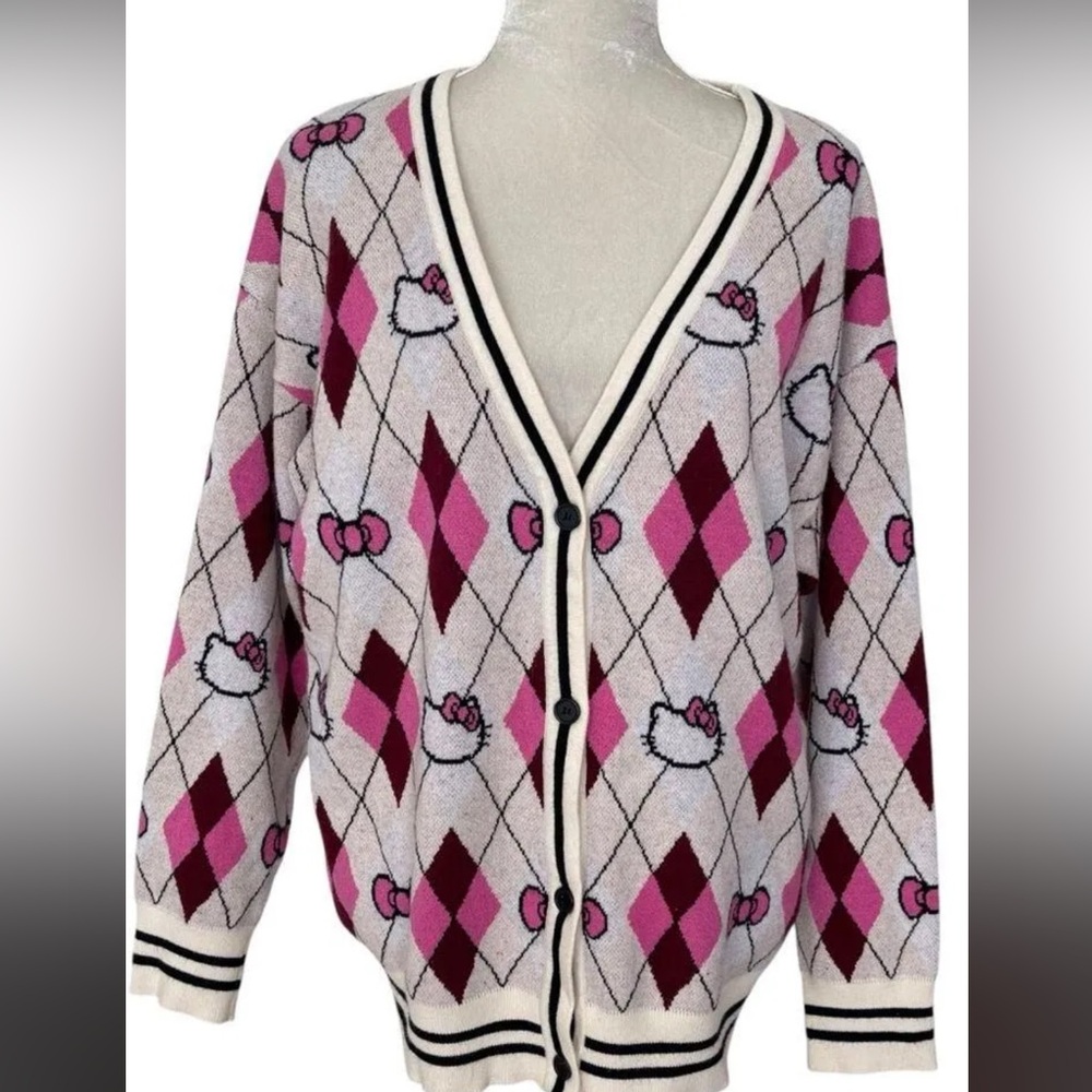 Hello Kitty Forever 21 Argyle Cardigan